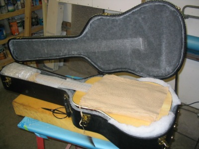 Packed guitar ready for shipment